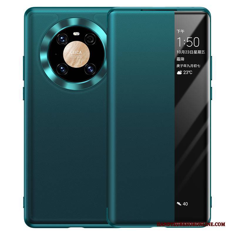 Hülle Huawei Mate 40 Schutz Handyhüllen Grün, Case Huawei Mate 40 Leder