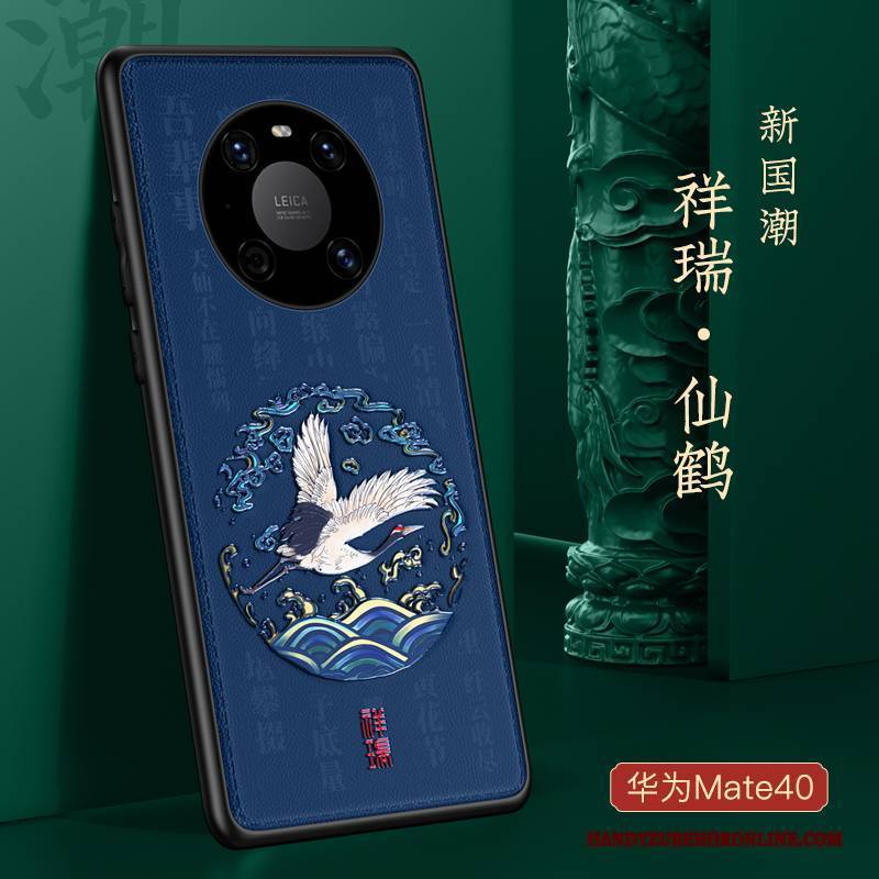 Hülle Huawei Mate 40 Schutz Trendmarke Blau, Case Huawei Mate 40 Silikon Schlank Anti-sturz