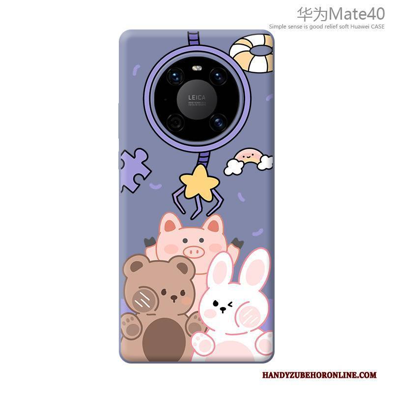 Hülle Huawei Mate 40 Silikon Anti-sturz Handyhüllen, Case Huawei Mate 40 Karikatur Blau Neu