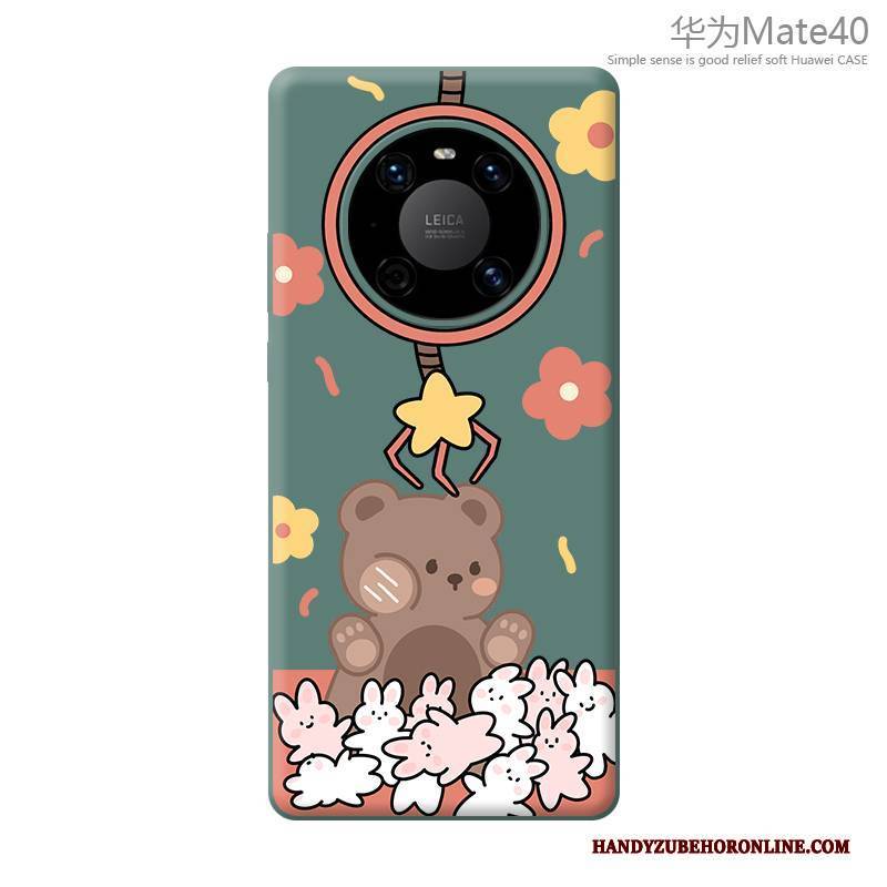 Hülle Huawei Mate 40 Silikon Anti-sturz Handyhüllen, Case Huawei Mate 40 Karikatur Blau Neu