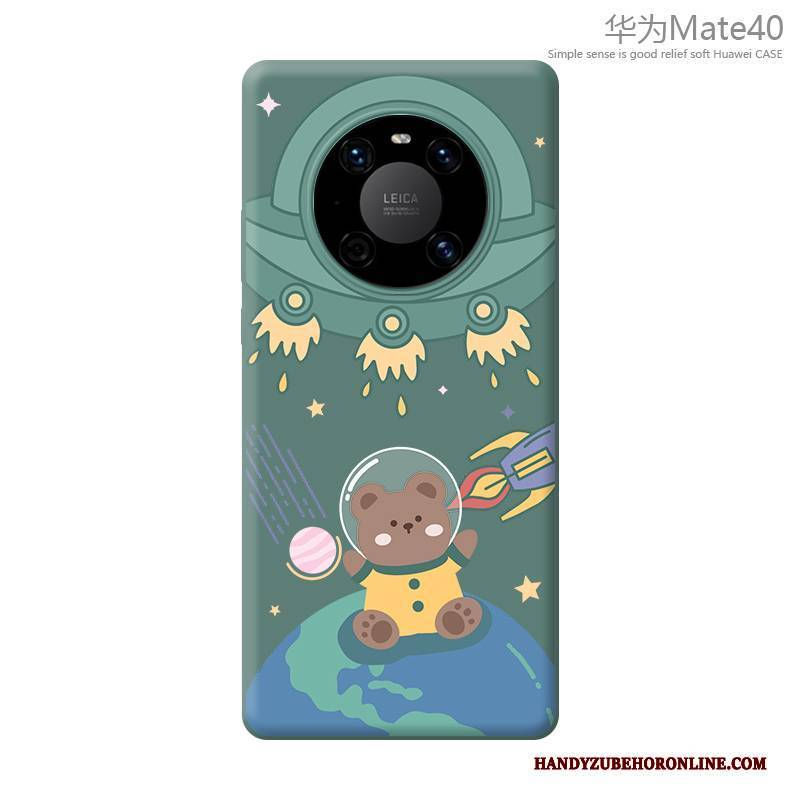 Hülle Huawei Mate 40 Silikon Anti-sturz Handyhüllen, Case Huawei Mate 40 Karikatur Blau Neu