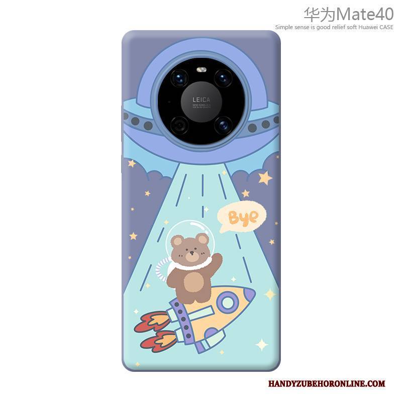 Hülle Huawei Mate 40 Silikon Anti-sturz Handyhüllen, Case Huawei Mate 40 Karikatur Blau Neu