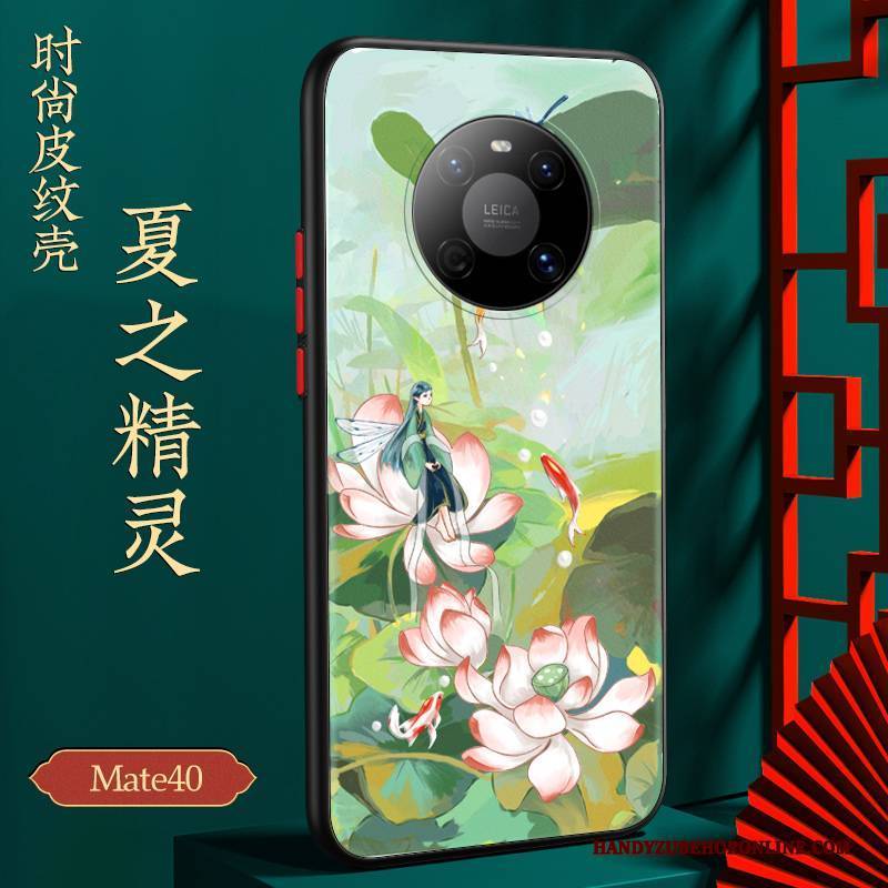 Hülle Huawei Mate 40 Taschen Anti-sturz Chinesische Art, Case Huawei Mate 40 Kreativ Trendmarke Grün