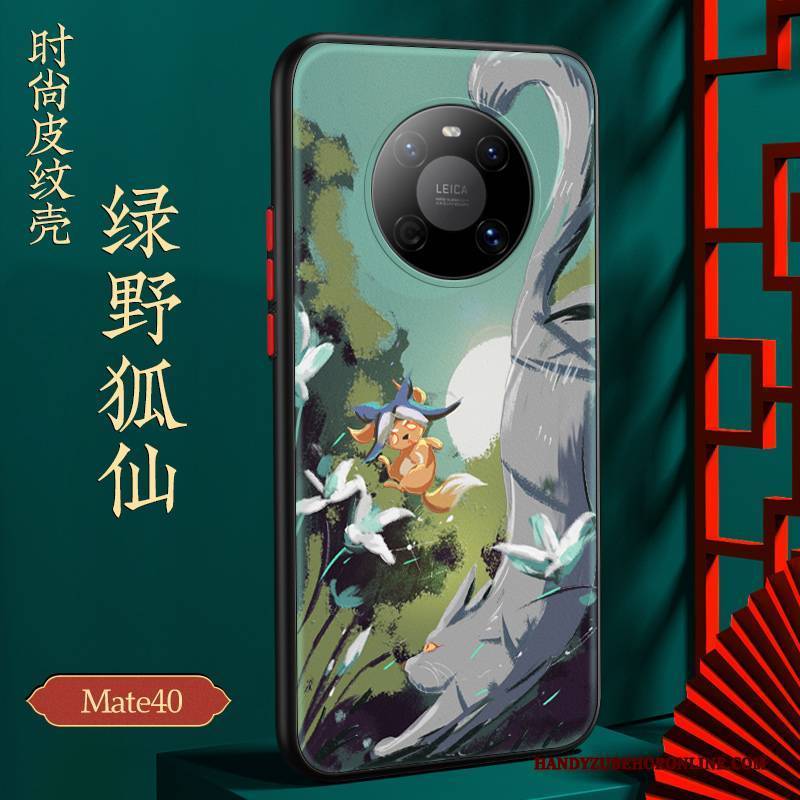 Hülle Huawei Mate 40 Taschen Anti-sturz Chinesische Art, Case Huawei Mate 40 Kreativ Trendmarke Grün