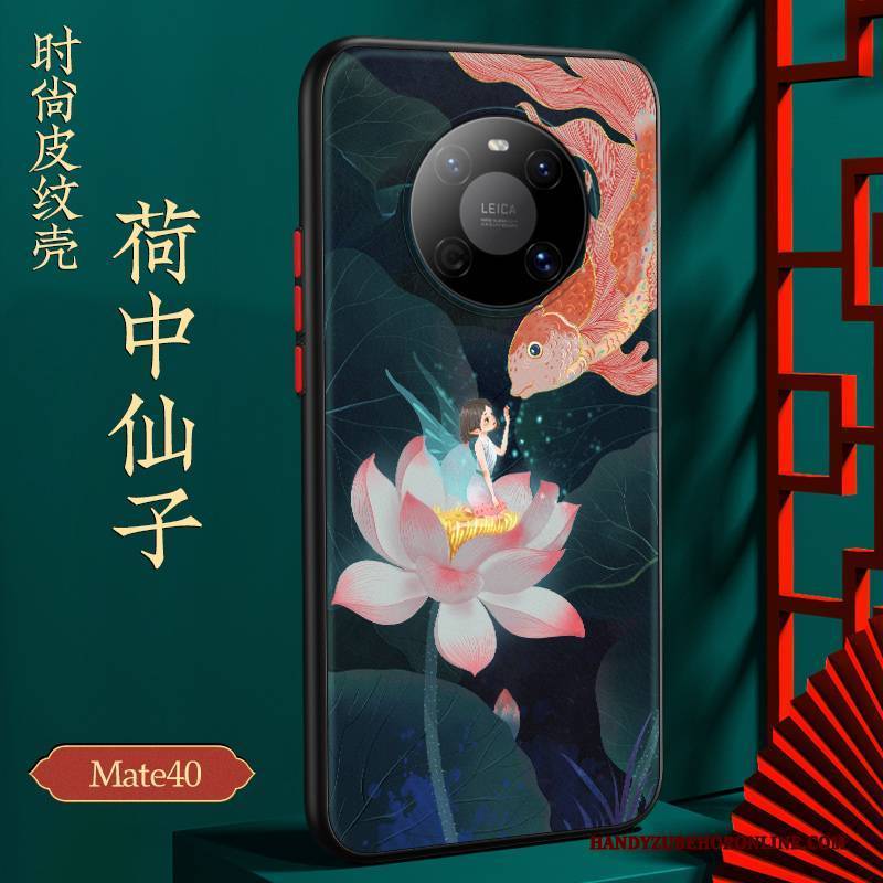 Hülle Huawei Mate 40 Taschen Anti-sturz Chinesische Art, Case Huawei Mate 40 Kreativ Trendmarke Grün