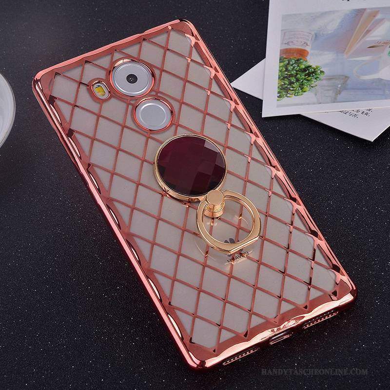 Hülle Huawei Mate 8 Halterung Handyhüllen Rosa, Case Huawei Mate 8 Strass Anti-sturz Hängende Verzierungen