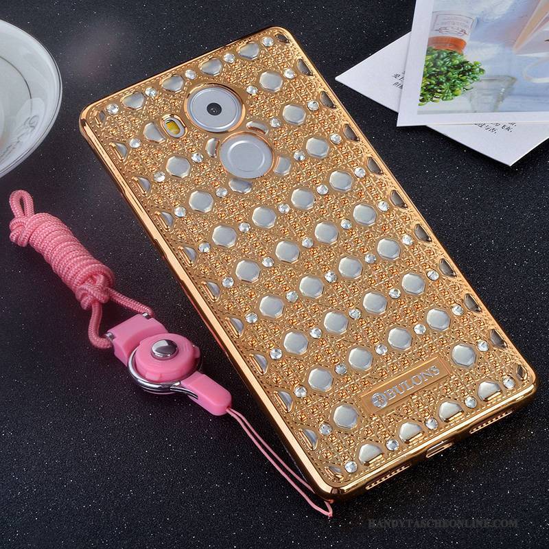 Hülle Huawei Mate 8 Halterung Handyhüllen Rosa, Case Huawei Mate 8 Strass Anti-sturz Hängende Verzierungen