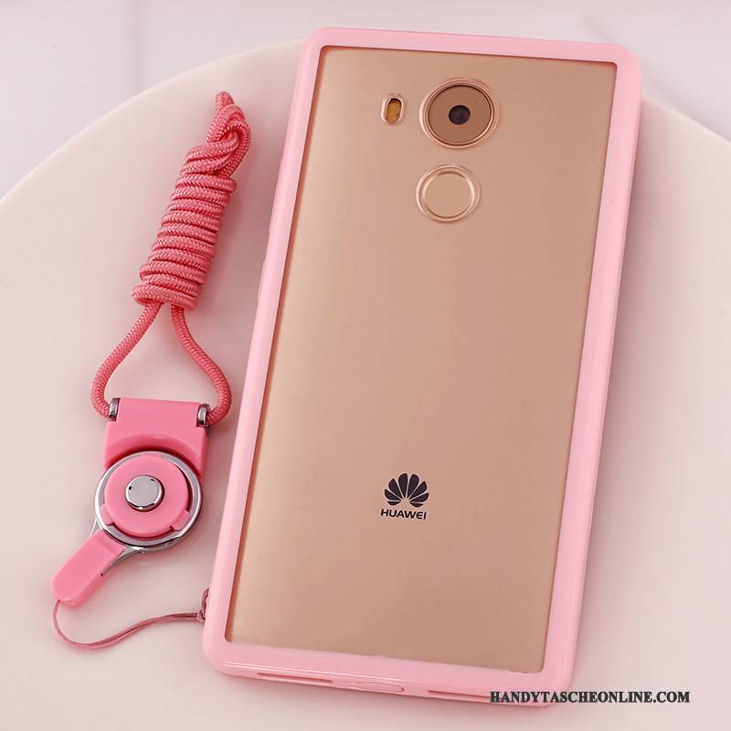 Hülle Huawei Mate 8 Karikatur Anti-sturz Hängende Verzierungen, Case Huawei Mate 8 Strass Handyhüllen Rosa