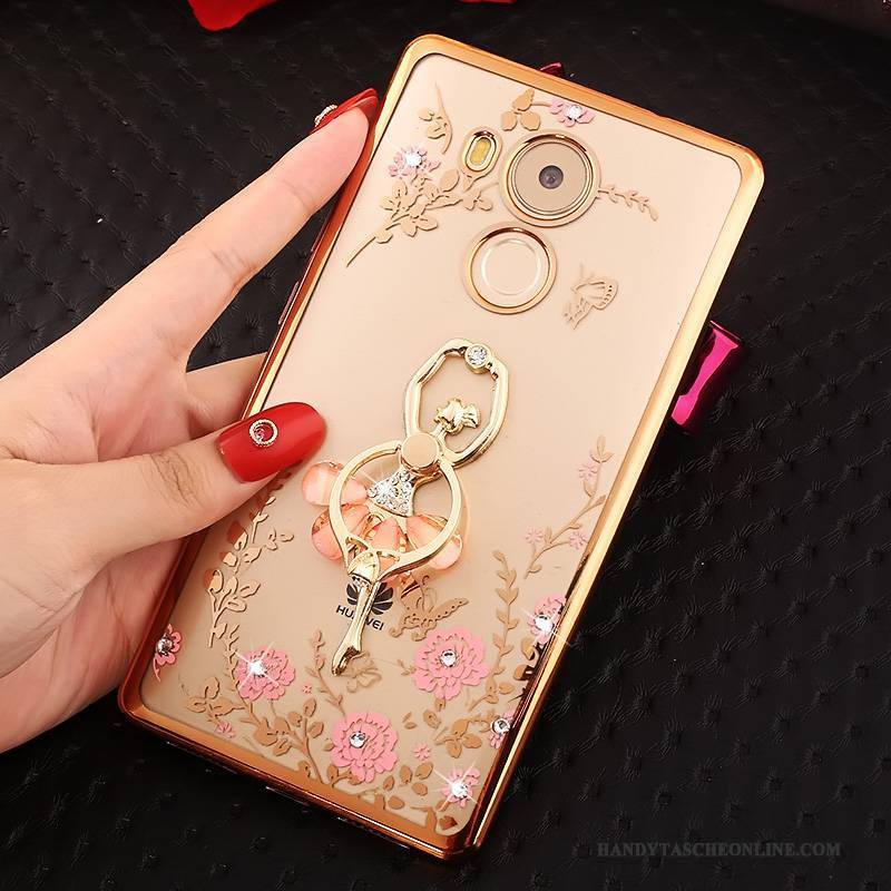 Hülle Huawei Mate 8 Schutz Rosa Handyhüllen, Case Huawei Mate 8 Strass Gold