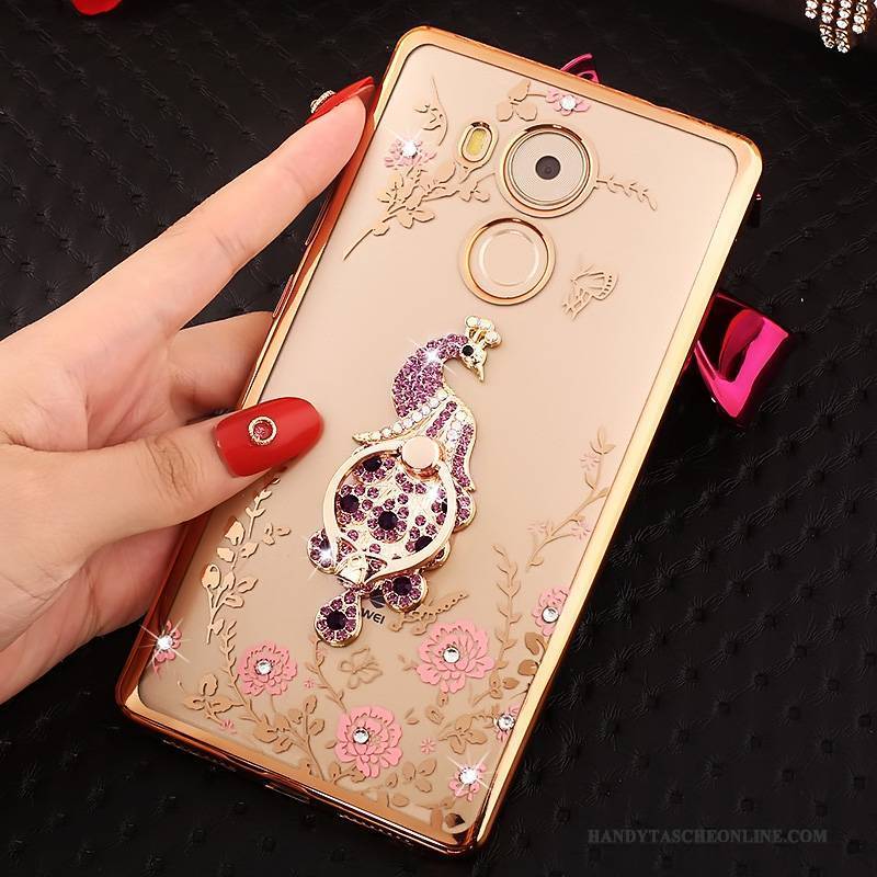 Hülle Huawei Mate 8 Schutz Rosa Handyhüllen, Case Huawei Mate 8 Strass Gold