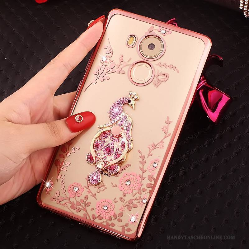 Hülle Huawei Mate 8 Schutz Rosa Handyhüllen, Case Huawei Mate 8 Strass Gold