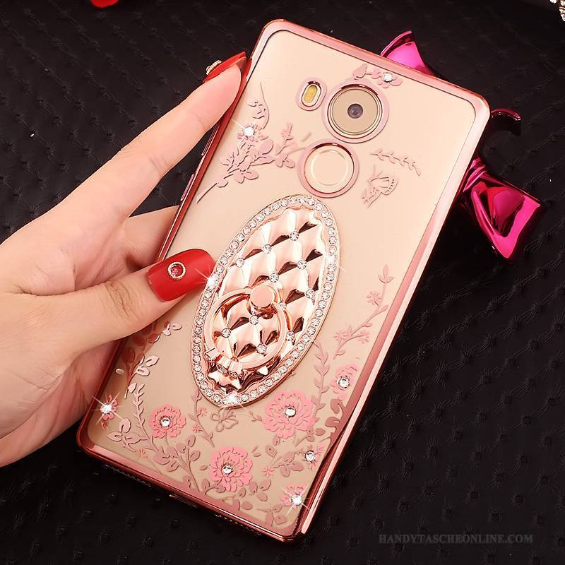 Hülle Huawei Mate 8 Schutz Rosa Handyhüllen, Case Huawei Mate 8 Strass Gold