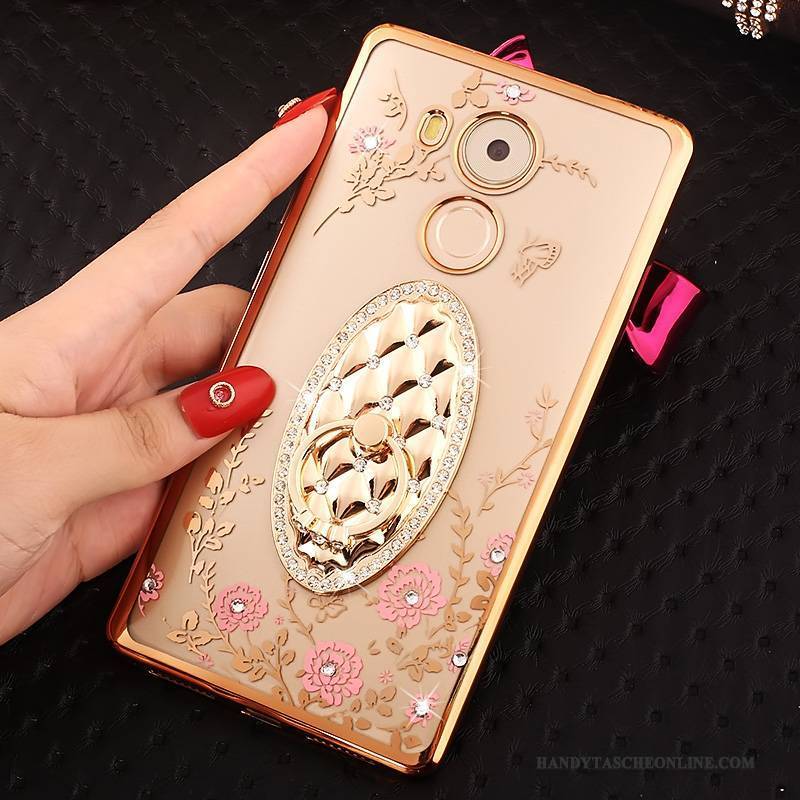 Hülle Huawei Mate 8 Schutz Rosa Handyhüllen, Case Huawei Mate 8 Strass Gold