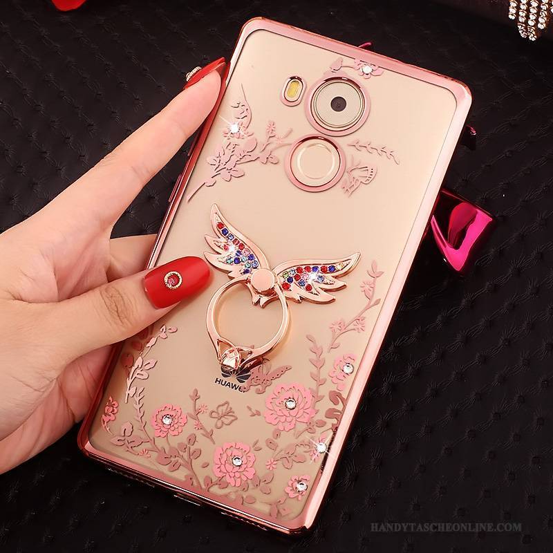 Hülle Huawei Mate 8 Schutz Rosa Handyhüllen, Case Huawei Mate 8 Strass Gold