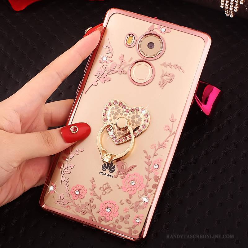 Hülle Huawei Mate 8 Schutz Rosa Handyhüllen, Case Huawei Mate 8 Strass Gold