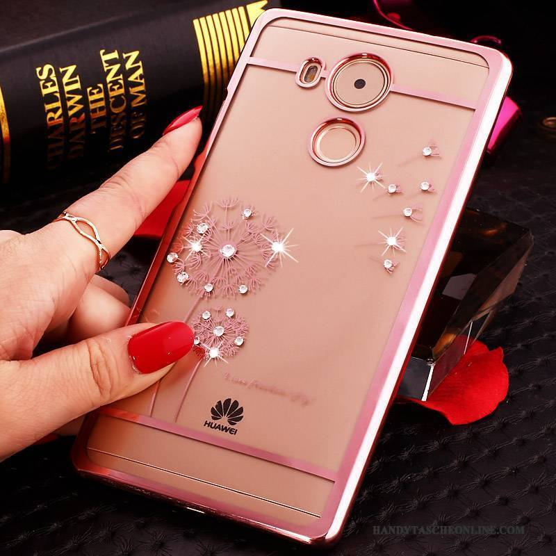 Hülle Huawei Mate 8 Strass Transparent Schwer, Case Huawei Mate 8 Schutz Handyhüllen Gold