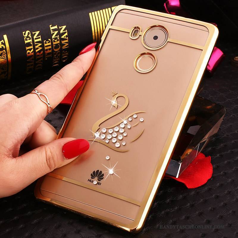 Hülle Huawei Mate 8 Strass Transparent Schwer, Case Huawei Mate 8 Schutz Handyhüllen Gold