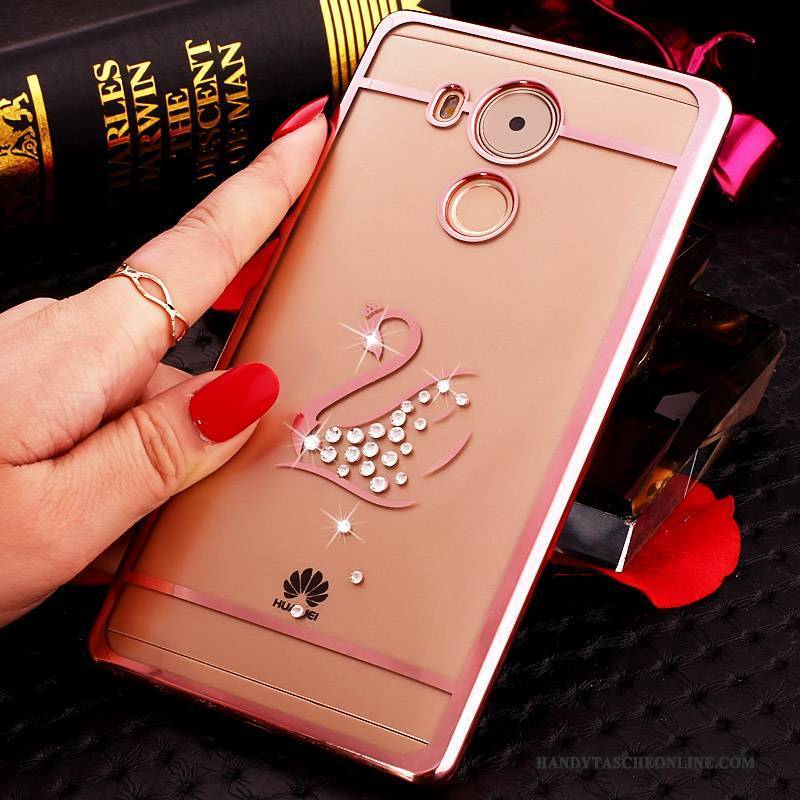 Hülle Huawei Mate 8 Strass Transparent Schwer, Case Huawei Mate 8 Schutz Handyhüllen Gold