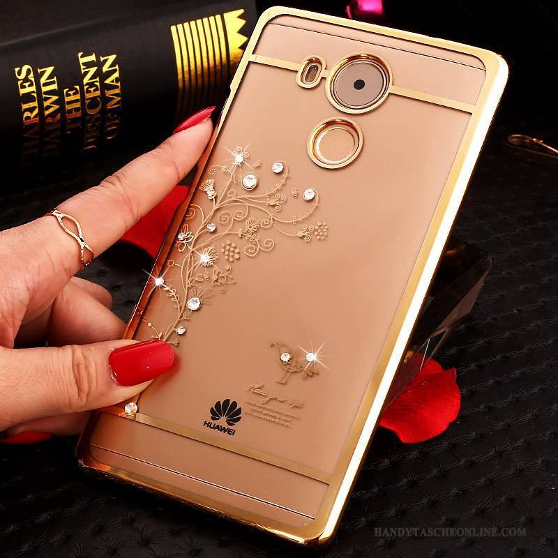 Hülle Huawei Mate 8 Strass Transparent Schwer, Case Huawei Mate 8 Schutz Handyhüllen Gold