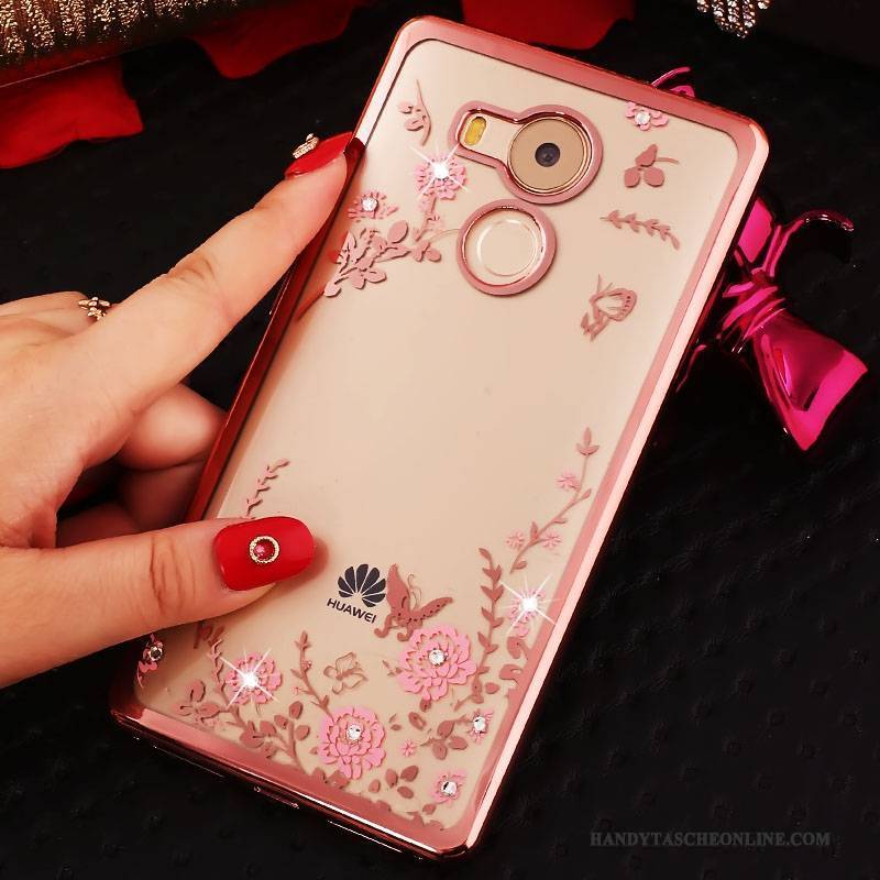 Hülle Huawei Mate 8 Taschen Anti-sturz Rosa, Case Huawei Mate 8 Strass Handyhüllen Trend