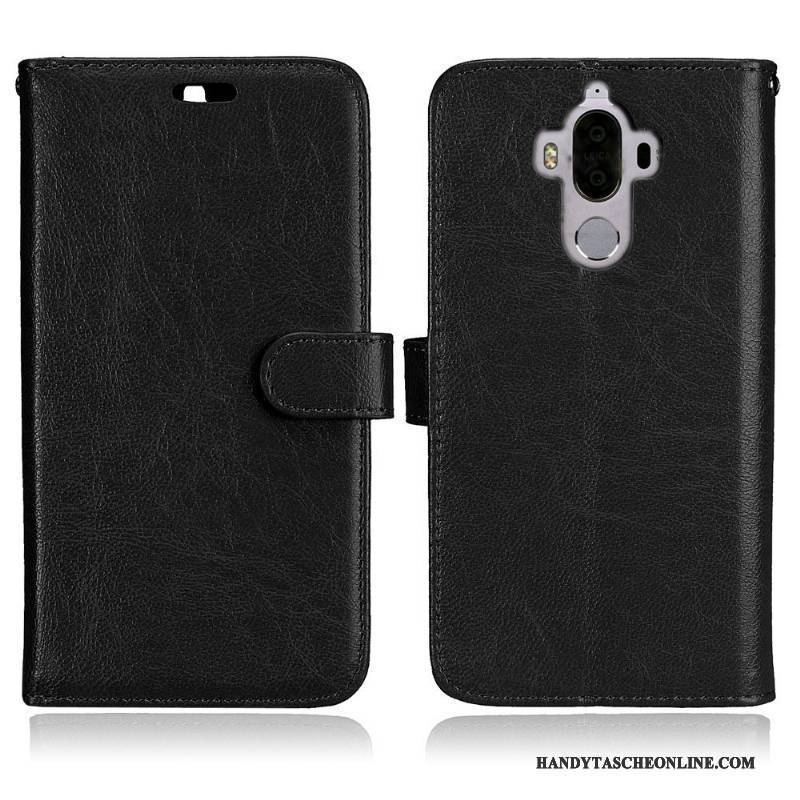 Hülle Huawei Mate 9 Folio Anti-sturz Handyhüllen, Case Huawei Mate 9 Taschen Karte Hellblau