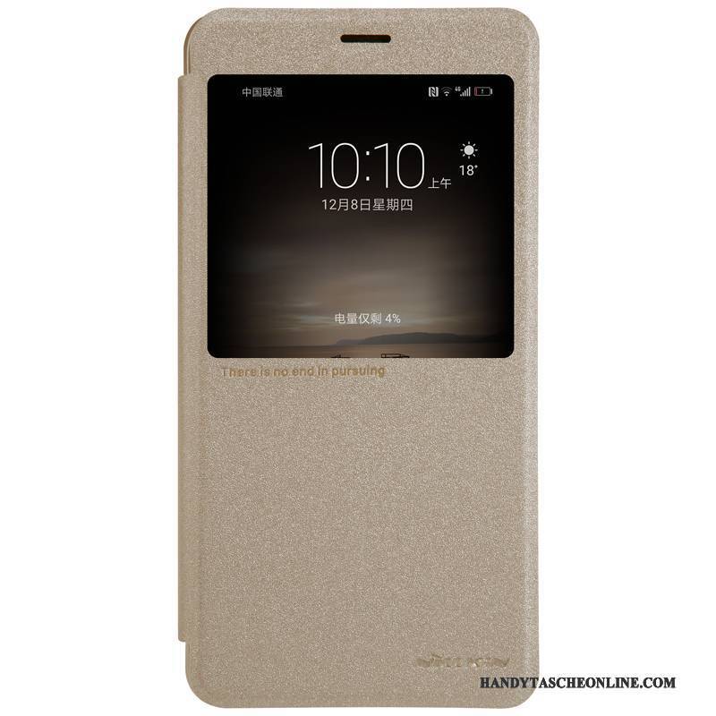 Hülle Huawei Mate 9 Folio Handyhüllen Mehrfarbig, Case Huawei Mate 9 Lederhülle Gold