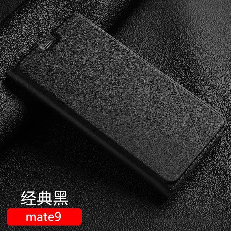 Hülle Huawei Mate 9 Folio Schwarz Anti-sturz, Case Huawei Mate 9 Schutz Handyhüllen