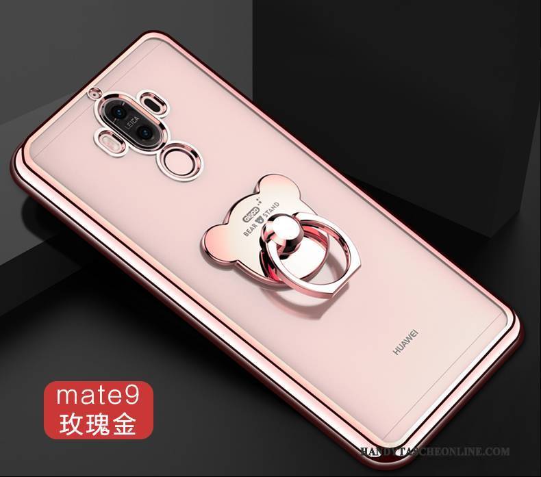 Hülle Huawei Mate 9 Halterung Handyhüllen Ring, Case Huawei Mate 9 Silikon Anti-sturz Gold