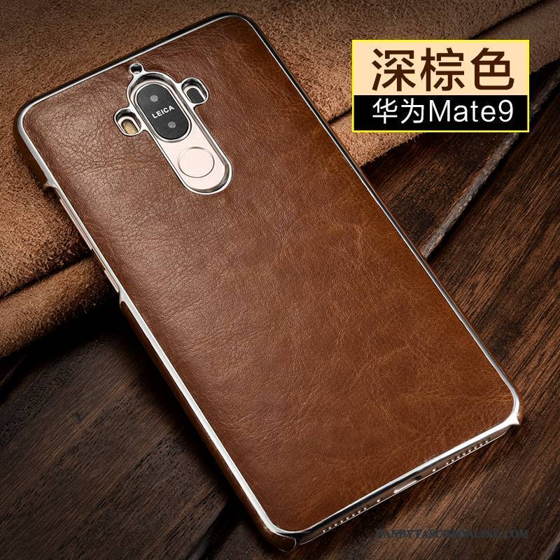 Hülle Huawei Mate 9 Lederhülle Business Dünne, Case Huawei Mate 9 Mode Gold Handyhüllen