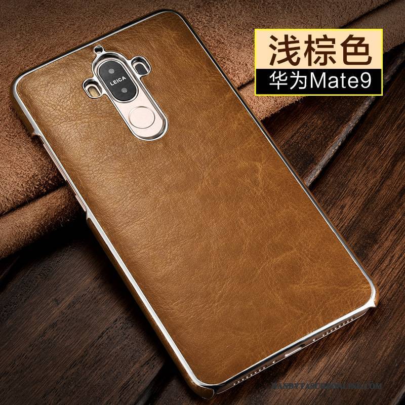 Hülle Huawei Mate 9 Lederhülle Business Dünne, Case Huawei Mate 9 Mode Gold Handyhüllen