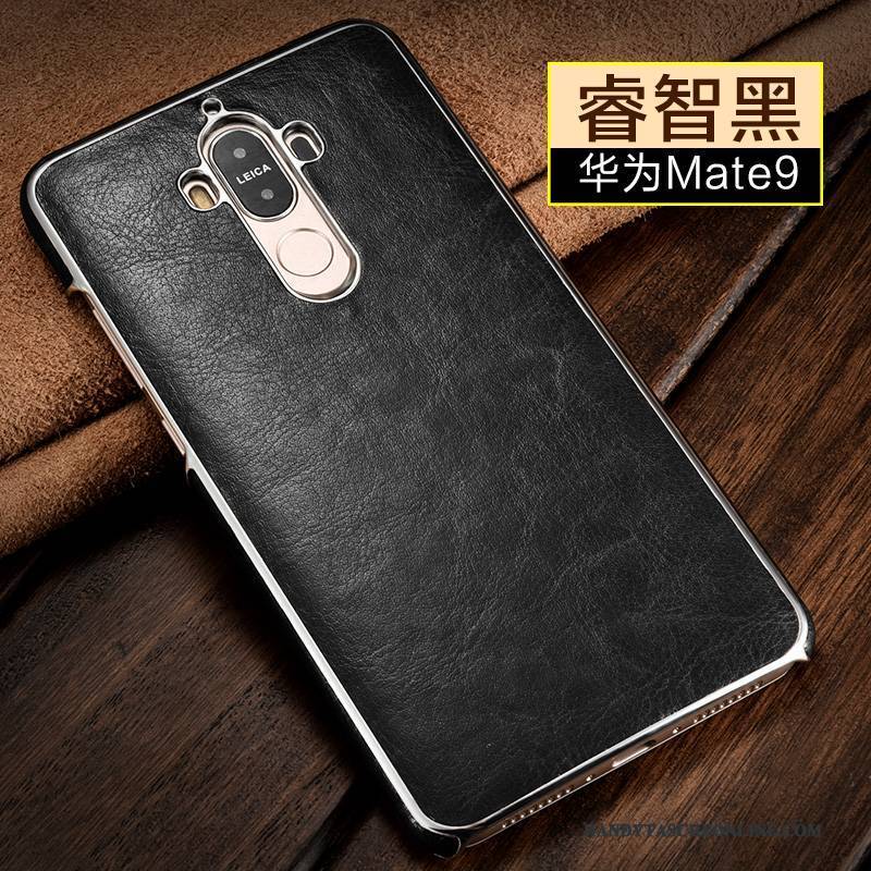 Hülle Huawei Mate 9 Lederhülle Business Dünne, Case Huawei Mate 9 Mode Gold Handyhüllen