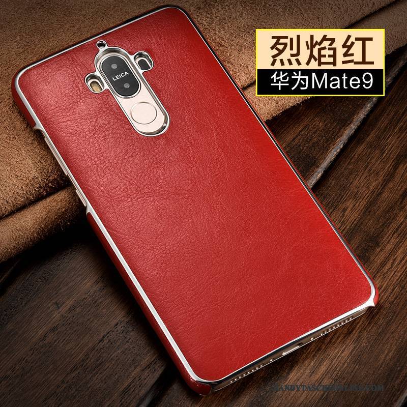 Hülle Huawei Mate 9 Lederhülle Business Dünne, Case Huawei Mate 9 Mode Gold Handyhüllen