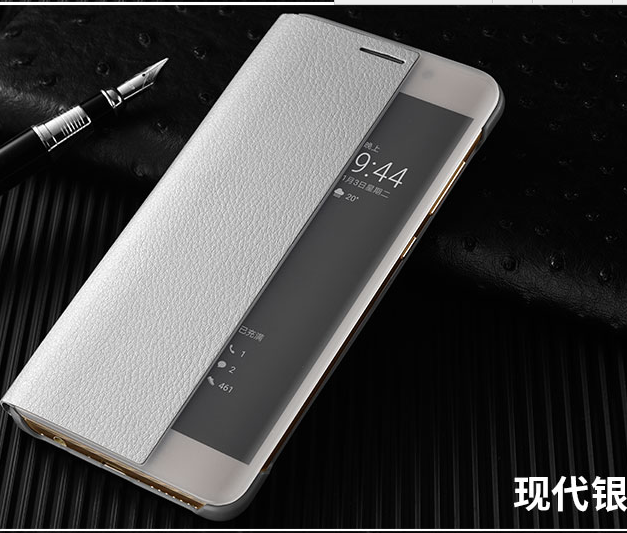 Hülle Huawei Mate 9 Pro Folio Anti-sturz Grau, Case Huawei Mate 9 Pro Lederhülle Dunkel Windows