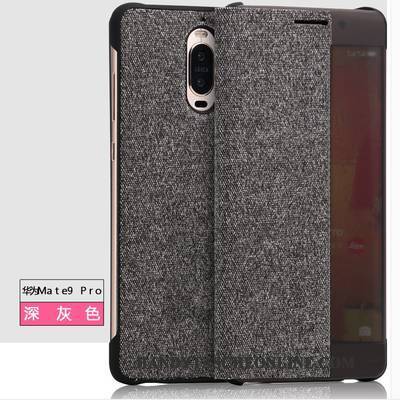 Hülle Huawei Mate 9 Pro Folio Anti-sturz Grau, Case Huawei Mate 9 Pro Lederhülle Dunkel Windows