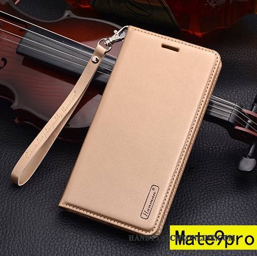 Hülle Huawei Mate 9 Pro Folio Handyhüllen Anti-sturz, Case Huawei Mate 9 Pro Schutz Schwarz