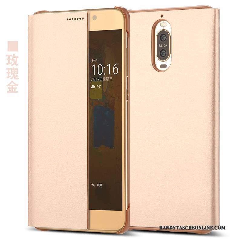 Hülle Huawei Mate 9 Pro Folio Handyhüllen Rosa, Case Huawei Mate 9 Pro Lederhülle