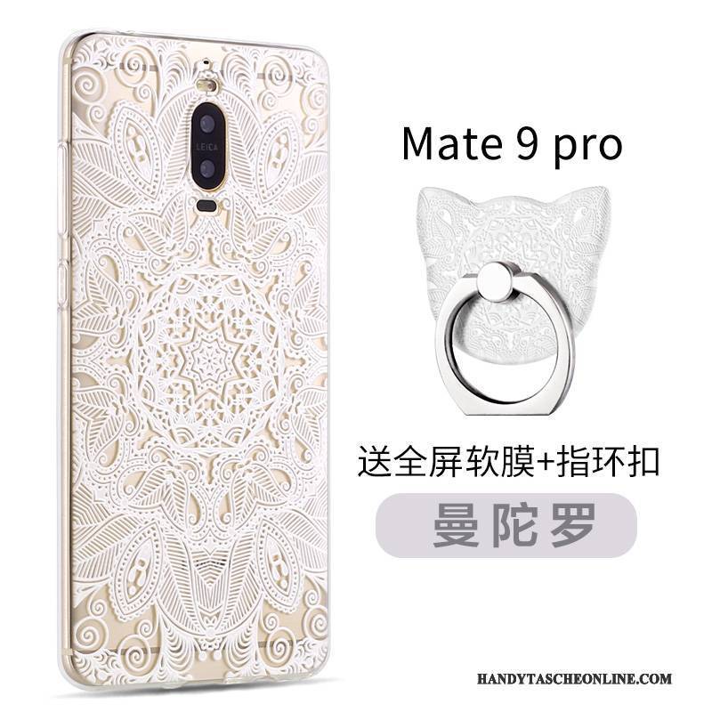 Hülle Huawei Mate 9 Pro Karikatur Nubuck Handyhüllen, Case Huawei Mate 9 Pro Silikon Blau Trend