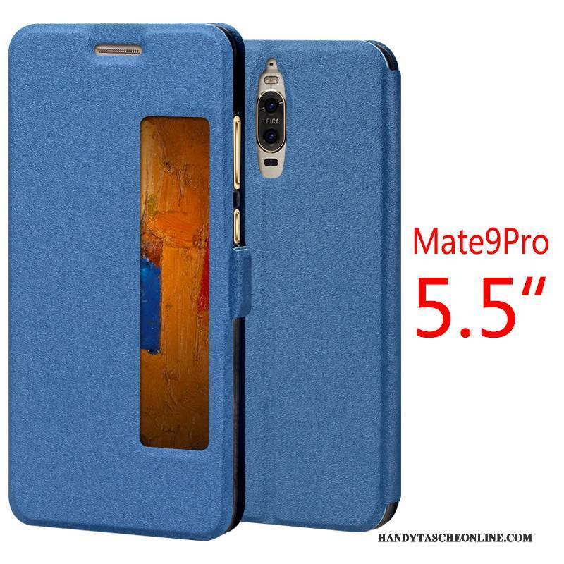 Hülle Huawei Mate 9 Pro Lederhülle Handyhüllen Gold, Case Huawei Mate 9 Pro Folio