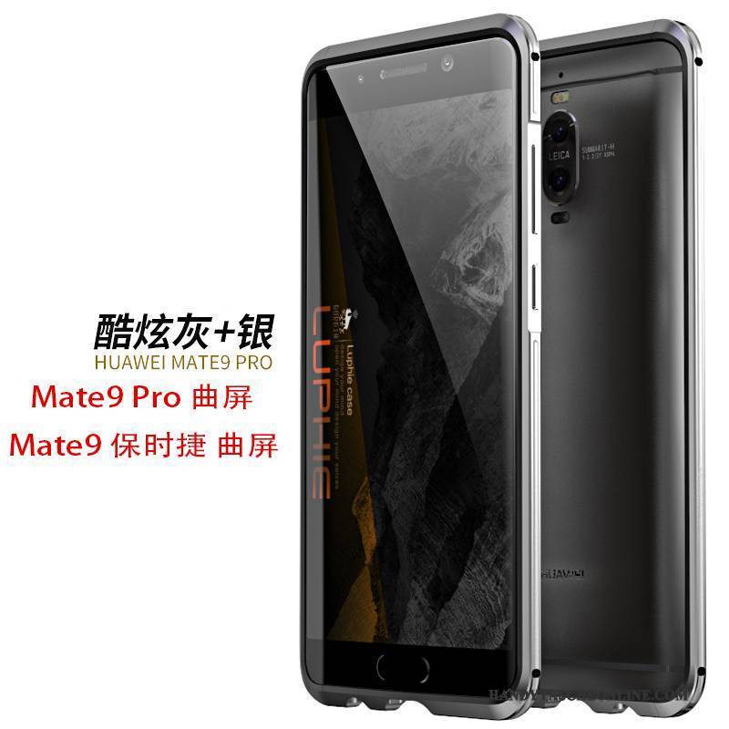 Hülle Huawei Mate 9 Pro Metall Grenze Gold, Case Huawei Mate 9 Pro Schutz Handyhüllen