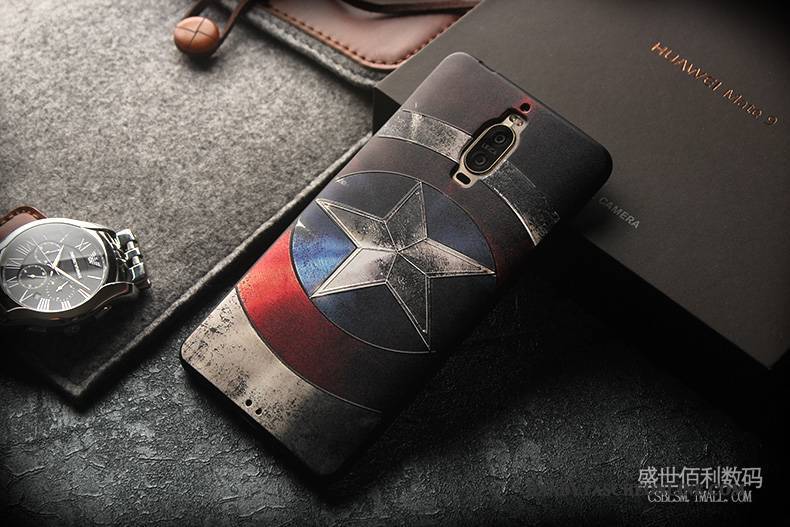 Hülle Huawei Mate 9 Pro Prägung Schlank Anti-sturz, Case Huawei Mate 9 Pro Karikatur Handyhüllen Nubuck