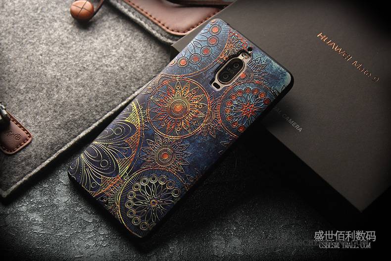 Hülle Huawei Mate 9 Pro Prägung Schlank Anti-sturz, Case Huawei Mate 9 Pro Karikatur Handyhüllen Nubuck