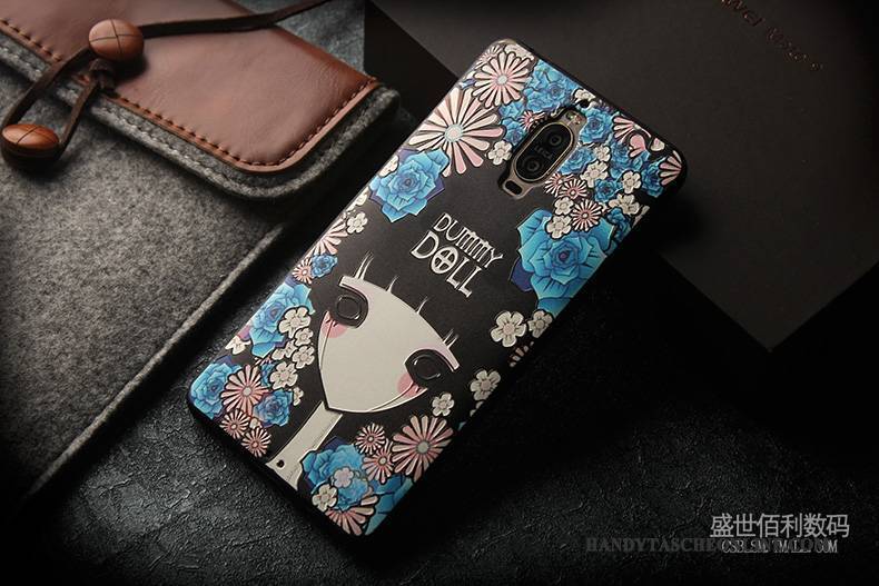 Hülle Huawei Mate 9 Pro Prägung Schlank Anti-sturz, Case Huawei Mate 9 Pro Karikatur Handyhüllen Nubuck