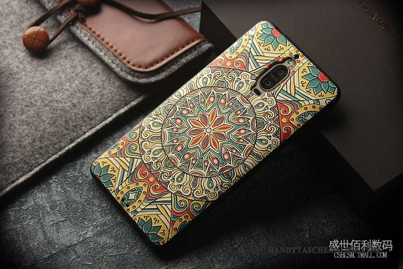 Hülle Huawei Mate 9 Pro Prägung Schlank Anti-sturz, Case Huawei Mate 9 Pro Karikatur Handyhüllen Nubuck