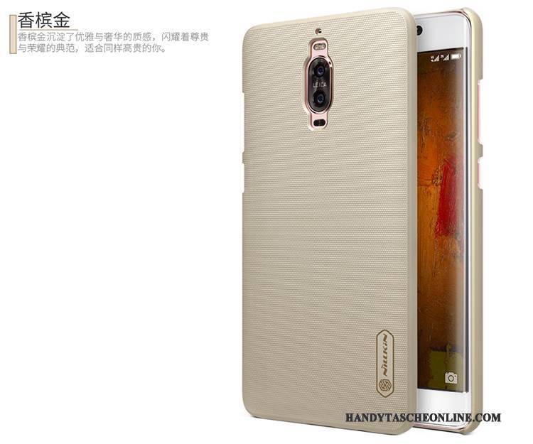 Hülle Huawei Mate 9 Pro Schutz Rot Nubuck, Case Huawei Mate 9 Pro Dünne Gold