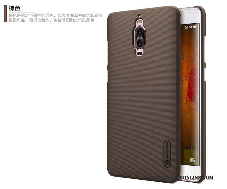 Hülle Huawei Mate 9 Pro Schutz Rot Nubuck, Case Huawei Mate 9 Pro Dünne Gold