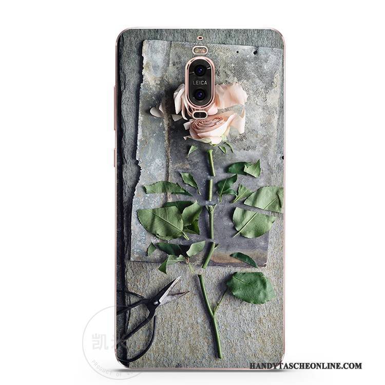 Hülle Huawei Mate 9 Pro Silikon Handyhüllen Frisch, Case Huawei Mate 9 Pro Blumen Rose Persönlichkeit