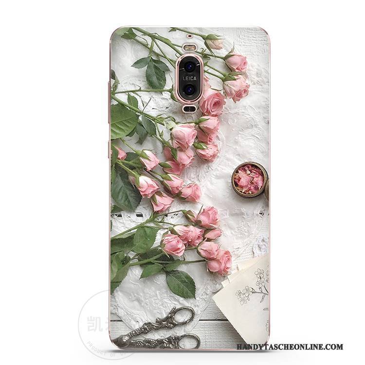 Hülle Huawei Mate 9 Pro Silikon Handyhüllen Frisch, Case Huawei Mate 9 Pro Blumen Rose Persönlichkeit