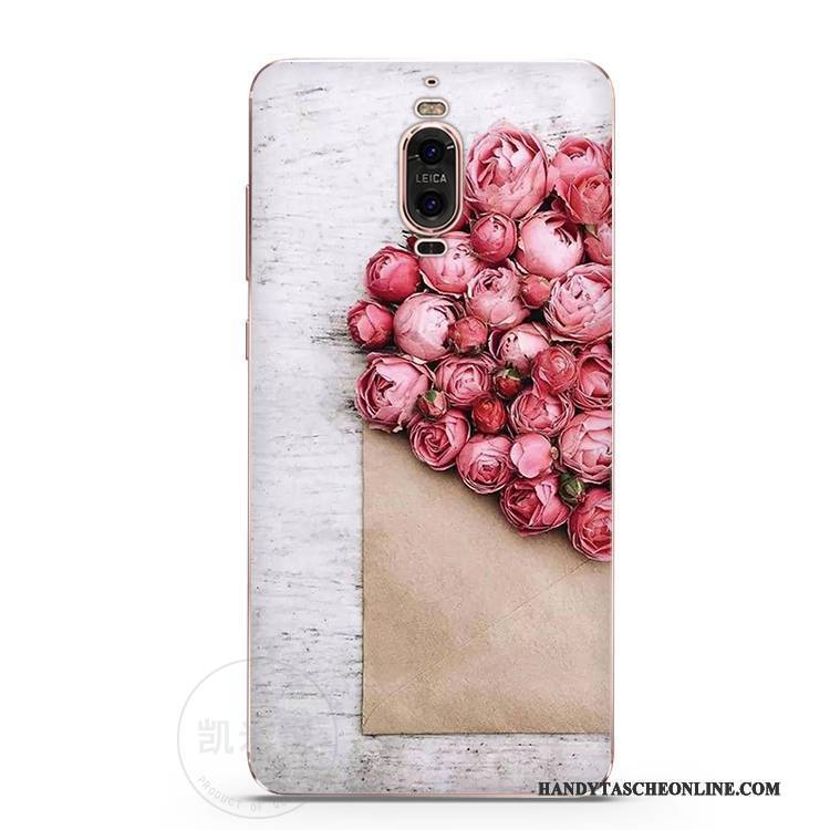 Hülle Huawei Mate 9 Pro Silikon Rosa Blumen, Case Huawei Mate 9 Pro Weiche Schön Persönlichkeit