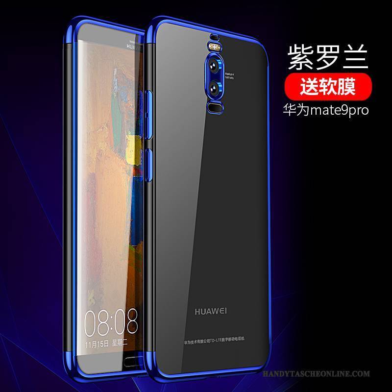 Hülle Huawei Mate 9 Pro Silikon Transparent Blau, Case Huawei Mate 9 Pro Taschen Anti-sturz Schlank