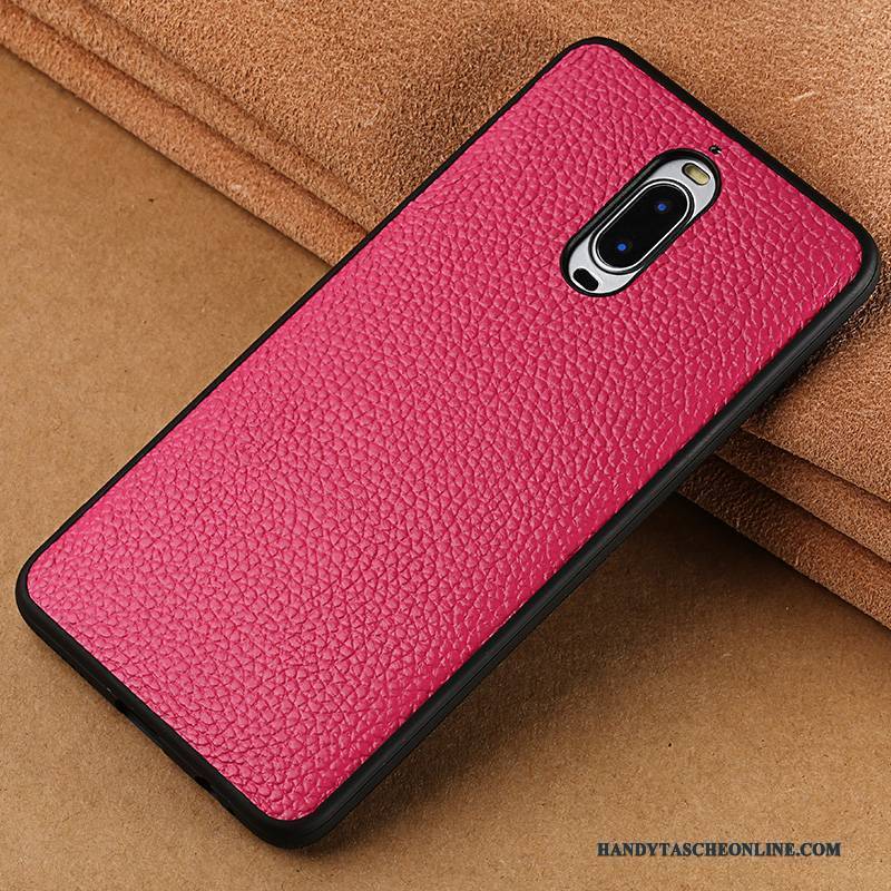 Hülle Huawei Mate 9 Pro Taschen Handyhüllen Trend, Case Huawei Mate 9 Pro Lederhülle Rot Persönlichkeit